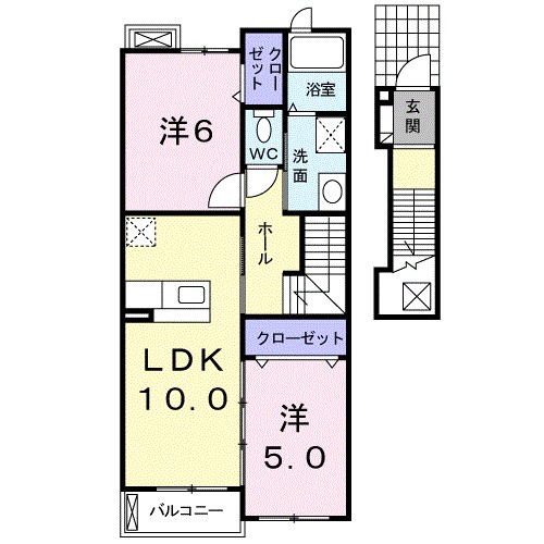Ｔ．Ｈ　２０１０　Ａ 202号室 間取り