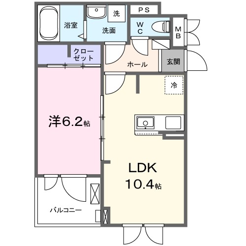 グリシーヌ 201号室 間取り