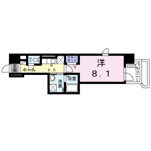 Ｌａ　Ｐｌａｇｅ　Ｓｈｏｎａｎ 1001号室 間取り