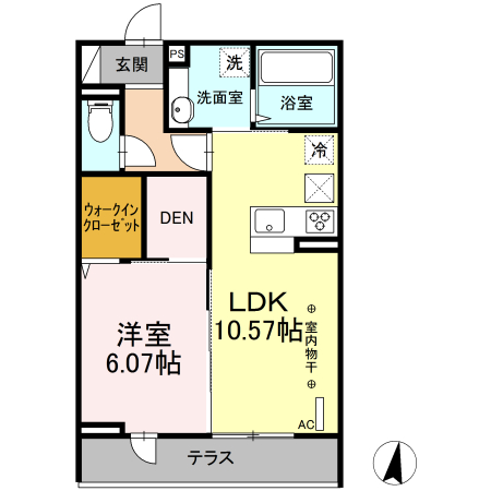 Green　Hills　湘南　A棟 102号室 間取り