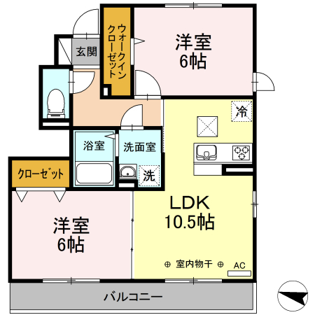 セレスティンワール　A棟 101号室 間取り