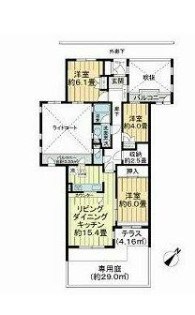 藤和ライブタウン大船　２号棟 1F号室 間取り