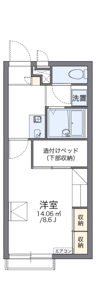 レオパレスファインパレス 202号室 間取り
