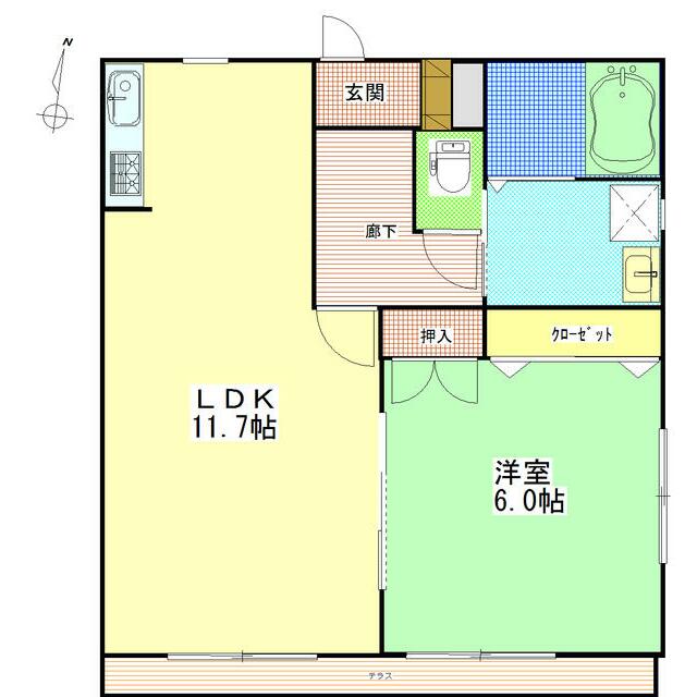 Ｍｅｔｓａ 101号室 間取り