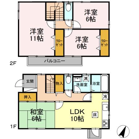 豊ハウス　西棟 間取り