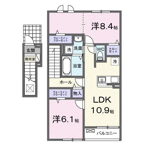 ハピネス 202号室 間取り