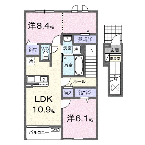 ハピネス 204号室 間取り