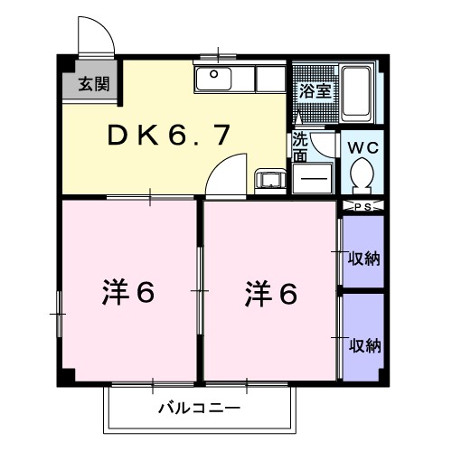 リバーサイド矢作 202号室 間取り