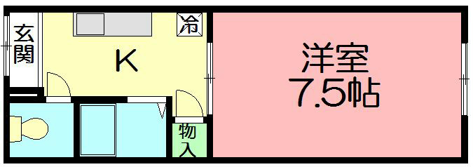パレロワイヤル善行 105号室 間取り