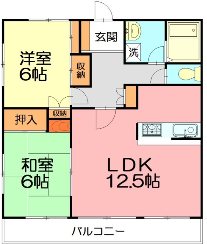 パレロワイヤル善行 205号室 間取り