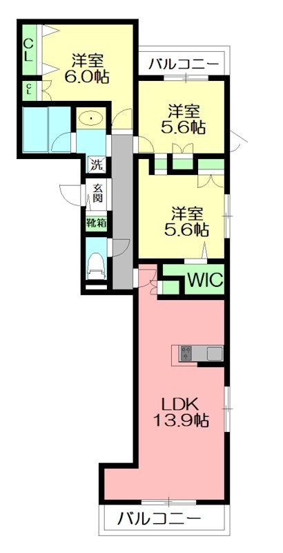 へーベルメゾン　東海岸 301号室 間取り