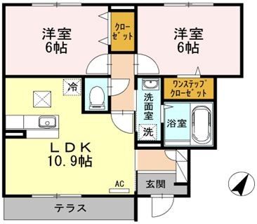 アグリプラディーA 103号室 間取り