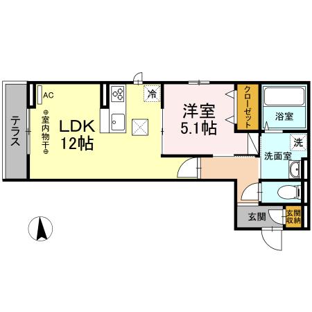 ラフター 102号室 間取り