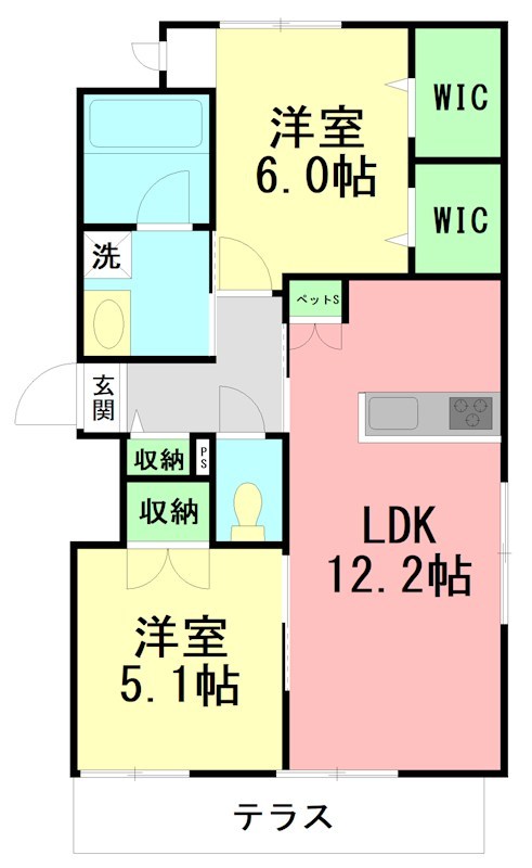 Ｌａｕｌｅ’ａ　Ｋａｉ　Ｓｈｏｎａｎ 101号室 間取り