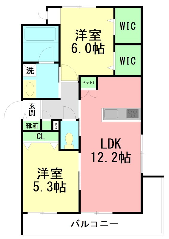 Ｌａｕｌｅ’ａ　Ｋａｉ　Ｓｈｏｎａｎ 201号室 間取り