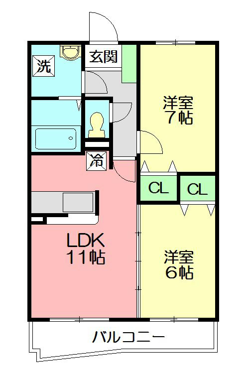 オレアリア鎌倉 101号室 間取り