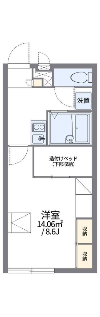 レオパレスプルメリア２２ 201号室 間取り
