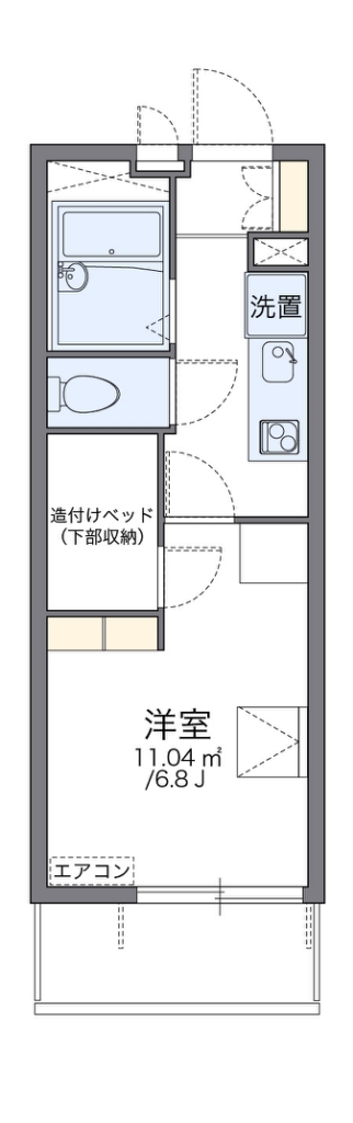 レオパレスオリビア 102号室 間取り