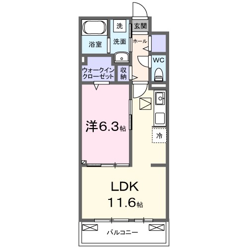 ホクレア 103号室 間取り