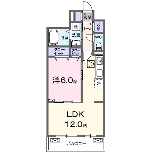 ホクレア 105号室 間取り