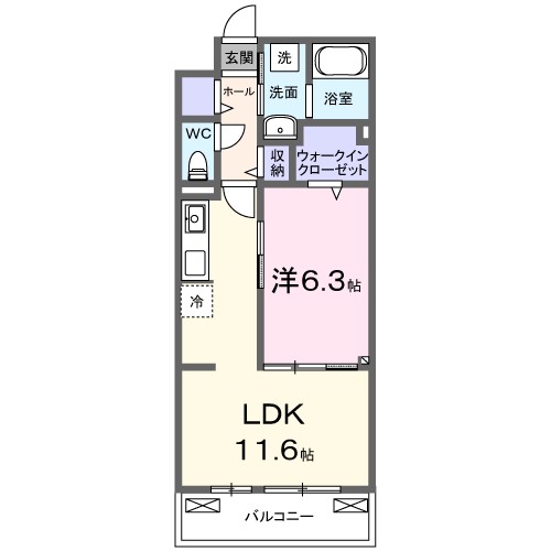 ホクレア 302号室 間取り