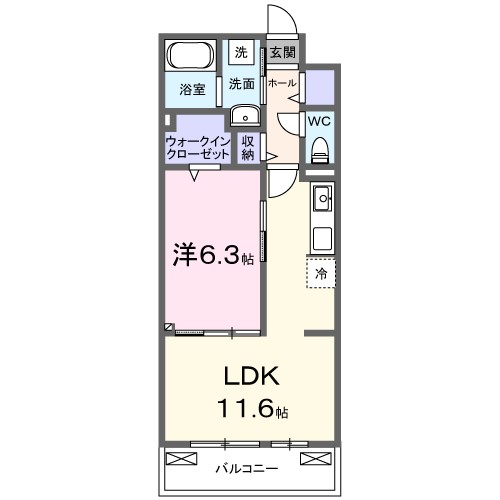 ホクレア 303号室 間取り