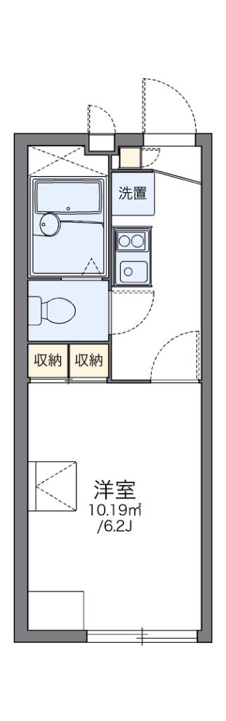 レオパレスメルベーユⅡ 106号室 間取り