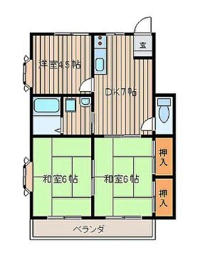 コーポシャルム 103号室 間取り