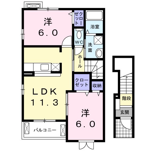 テネラメンテ 201号室 間取り