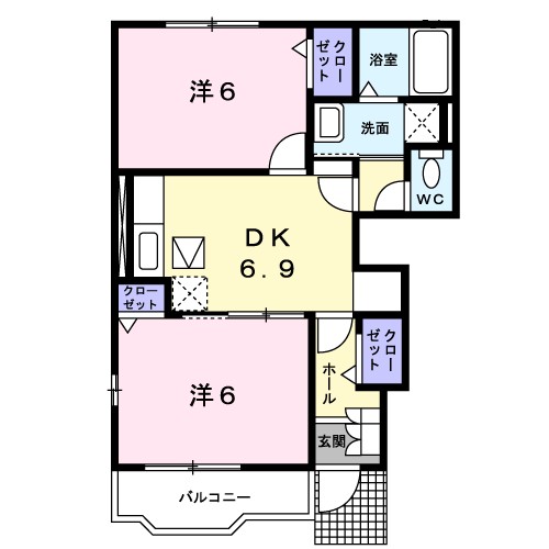 リリー　ベル 101号室 間取り