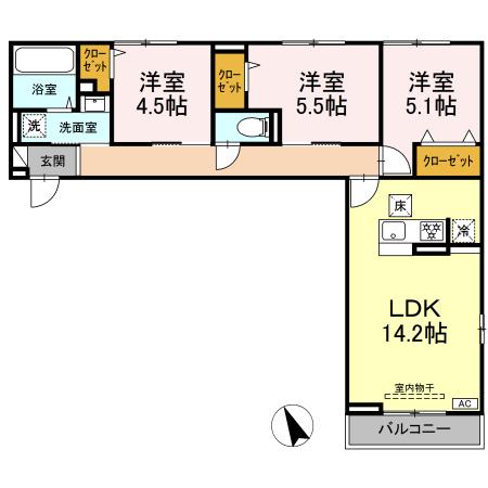 Residence rico 101号室 間取り