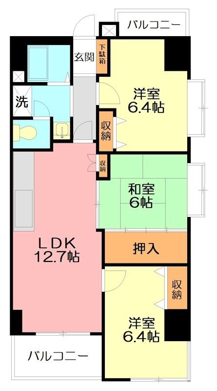 クレスト湘南  802号室 間取り