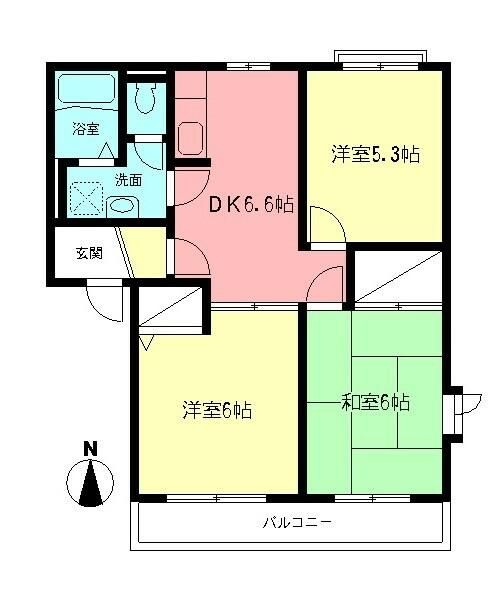 カルム小向Ｃ 202号室 間取り