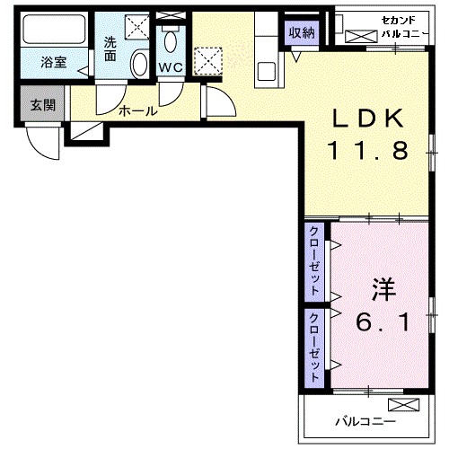 フィルマメント 302号室 間取り
