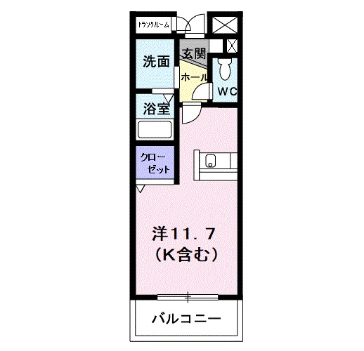 エタニティローズ 102号室 間取り