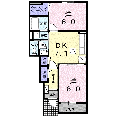 パラディ　カノ 103号室 間取り