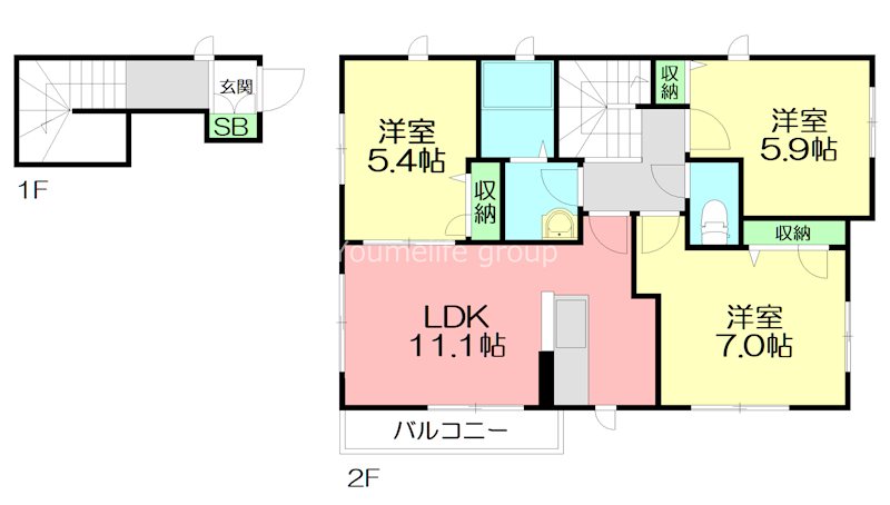 セルディーナK湘南A 201号室 間取り