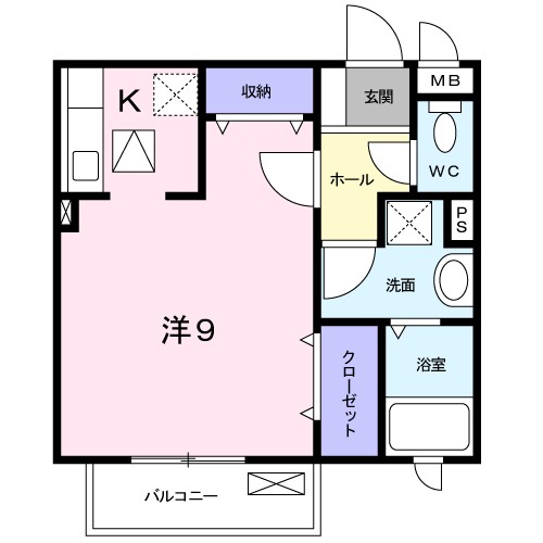 グランデ　ピーヌス 102号室 間取り