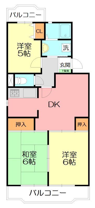 第2スペランザ大住 308号室 間取り