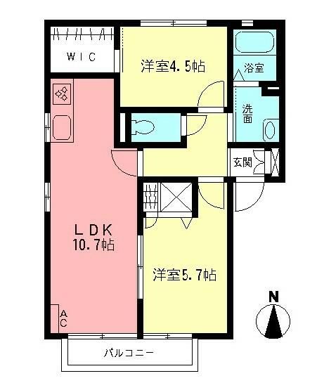 ラ・ピアーナＢ 201号室 間取り