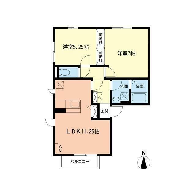リバーサイド　エハラＡ 201号室 間取り