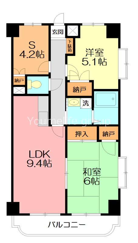 マイメゾン湘南一番館 501号室 間取り