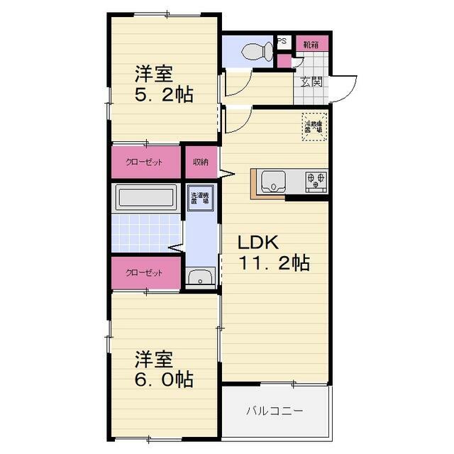 リュエル本郷台 202号室 間取り