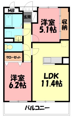 トゥールアブニール 401号室 間取り