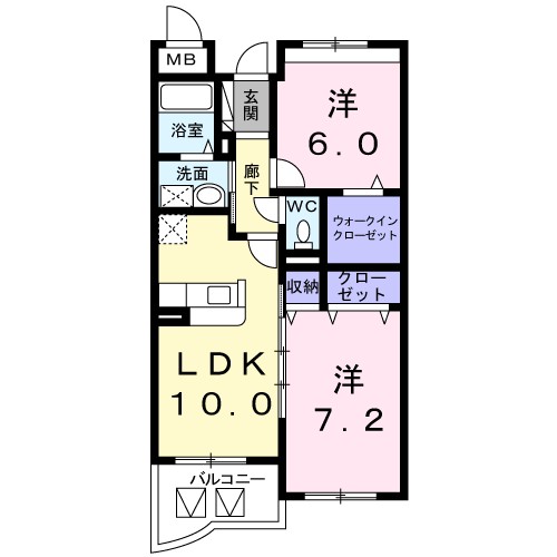 リーバ　グラジーア 203号室 間取り