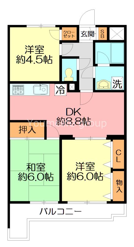スカイパレス東戸塚 617号室 間取り
