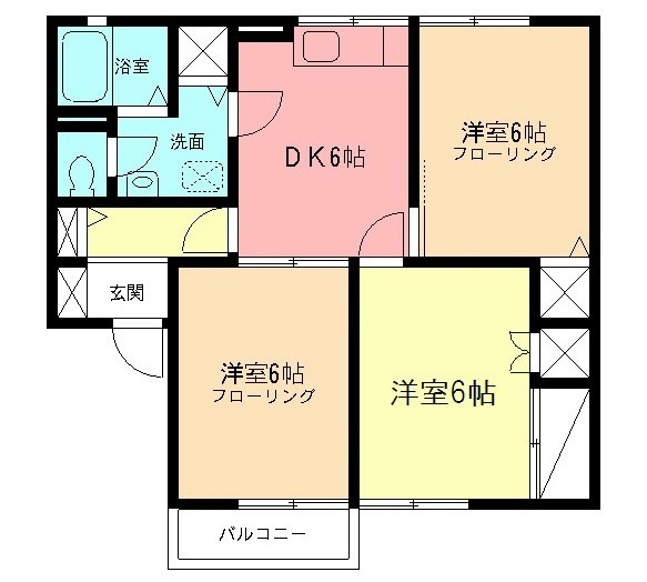 フォンテーヌA 202号室 間取り