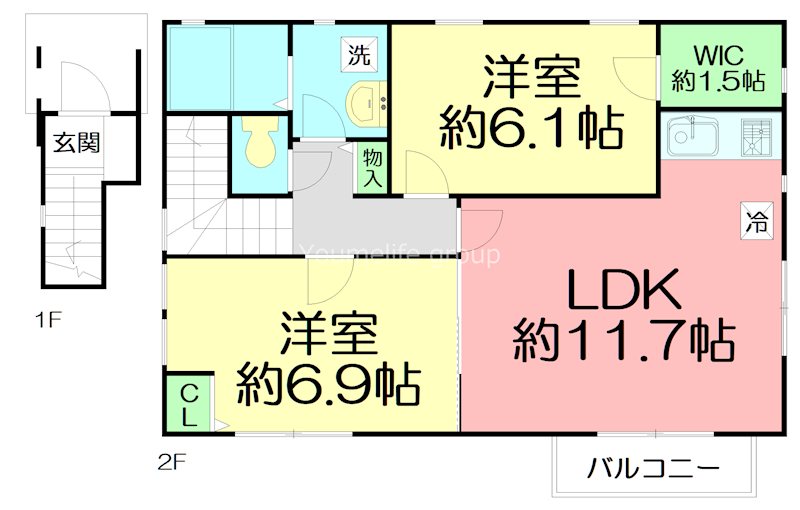 サンハイム和泉町　B 201号室 間取り