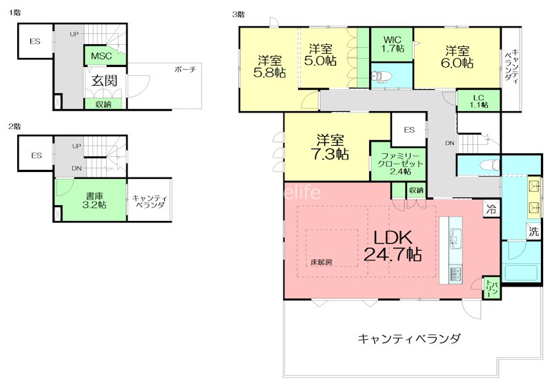 AZUL 3F号室 間取り
