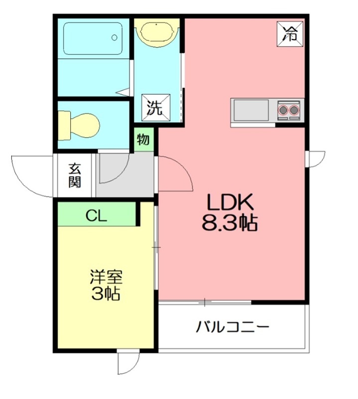 Ｇｒａｎｄ　ＬＯＴＵＳ 102号室 間取り
